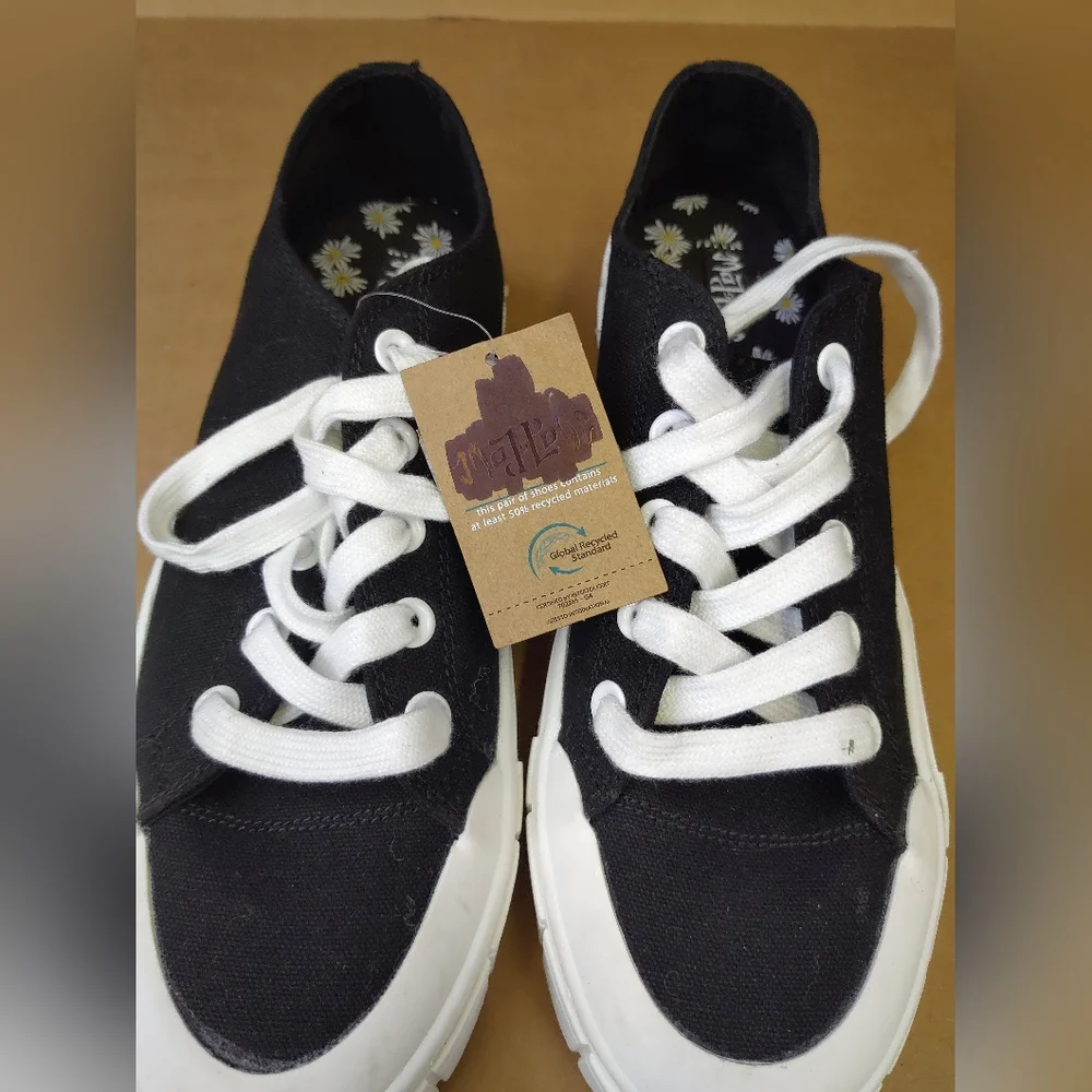 Mad Love Platform Sneakers Shoes Canvas Black Lace Up Fran Womens Size‎ 10